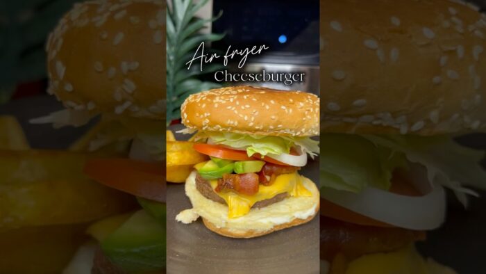 Freidora de aire #cheeseburger #airfryer #recetas #homemade #easyrecipe #ideasparacocinar #cena