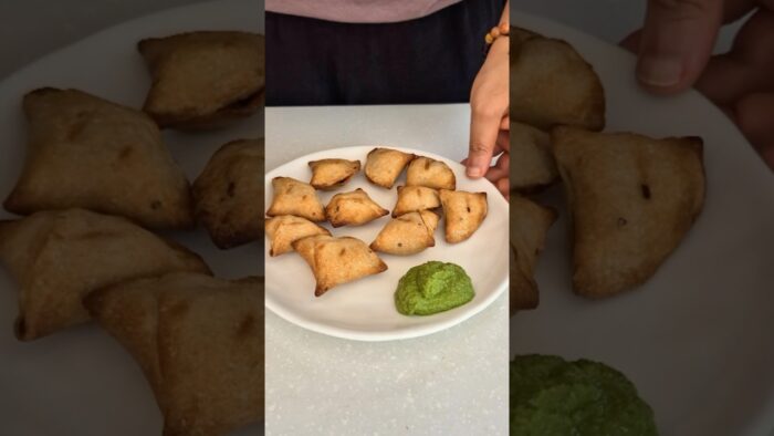 Healthier Air-Fryer Palak Corn Paneer Samosas #recipe #shorts
