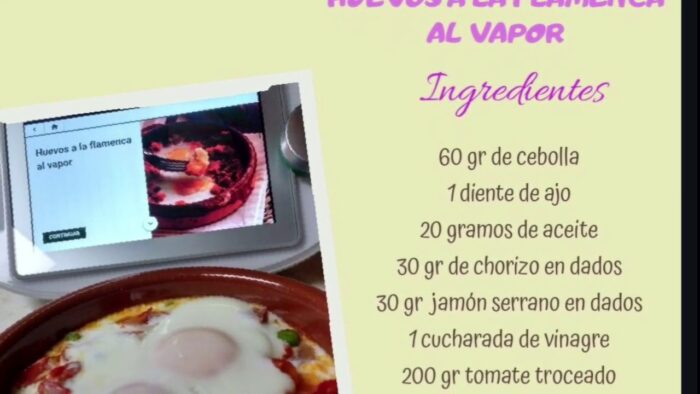 Huevos a la flamenca al vapor con Thermomix.