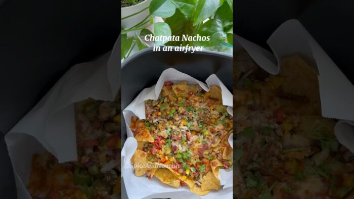 Indian style Chatpata nachos in an airfryer #shorts #recipe #crunchy