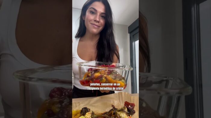 PIMIENTOS ASADOS EN AIR FRYER (recetas saludables en tu freidora de aire) / idea de comida o cena