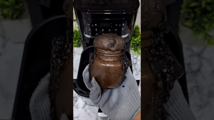 Pastel de chocolate fácil en botella de vidrio | Receta original de postre para freidora de aire