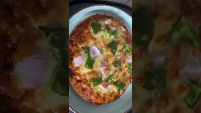 Quick air-fryer pizza. #cheese #pizza #foryou #food #foodie #love #recipe #cooking #airfryer