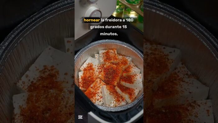 Receta rápida de tofu picante a la parrilla. ¡Tienes que probar esta freidora de aire!!#cooking#fast