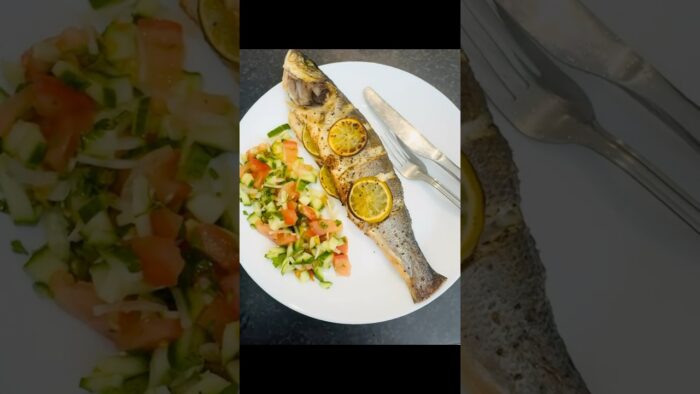 Sea bass in air fryer.#cooking #youtubeshorts #airfryer #airfryerrecipes #healthy #recipe #reels