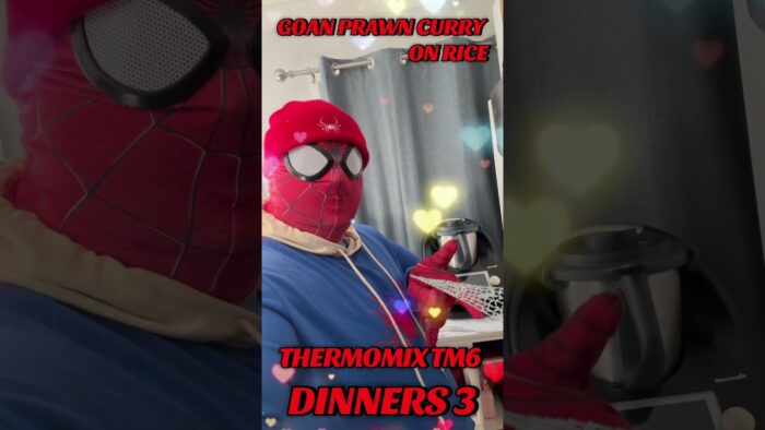 Spider-man cooked “Goan Prawn Curry” with his Thermomix TM6 (Recipe from Dinners 3)