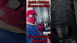 Spider-man cooked “Quick Chicken Korma on Rice” with his Thermomix TM6 (Recipe from Dinners 3)