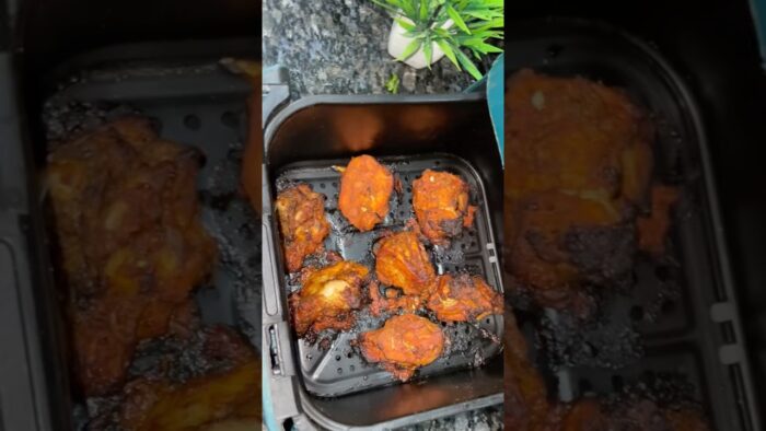 Air Fried Tandoori Chicken 🍗🐓 #tandoorichicken #chicken #airfryerrecipes #viral #shorts #trending