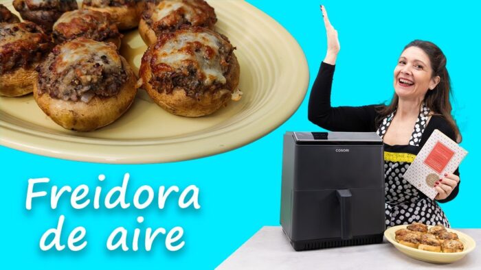 Champiñones 🍄 rellenos 🇫🇷 al estilo Julia Child en Freidora de Aire