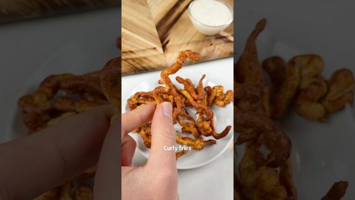 Crispy Chicken Curly Fries 🍟🐔😋