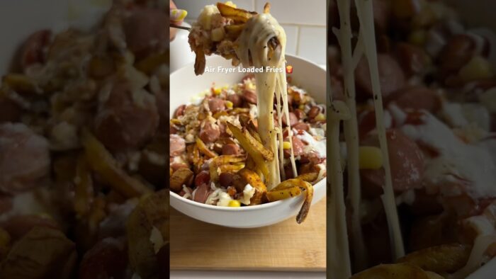 Easy Air Fryer Loaded Fries 🍟 #shorts #fries
