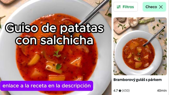 Guiso de patatas con salchicha en Thermomix – instrucciones traducidas al español