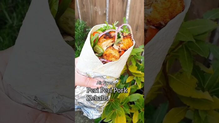 Kebabs de cerdo peri peri en freidora de aire #airfryer #easyrecipe