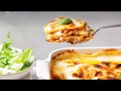 Lasaña boloñesa (lasagna bolognesa) con champiñones hecha con thermomix TM5 y TM6