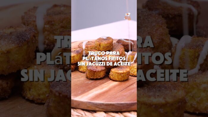 Plátanos fritos en freidora de aire y sin tanto aceite. 😋