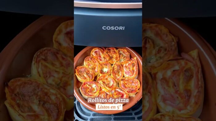 Rollitos de pizza en Airfryer #recetas #viral #shorts