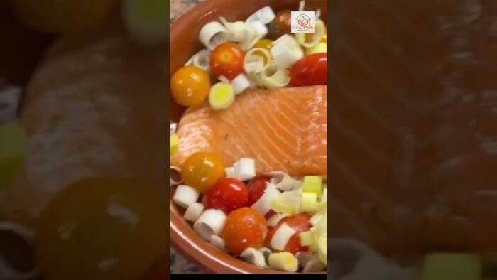SALMÓN CON VERDURAS 🐟💚 en FREIDORA DE AIRE 👩‍🍳, receta rápida y deliciosa para no complicarte