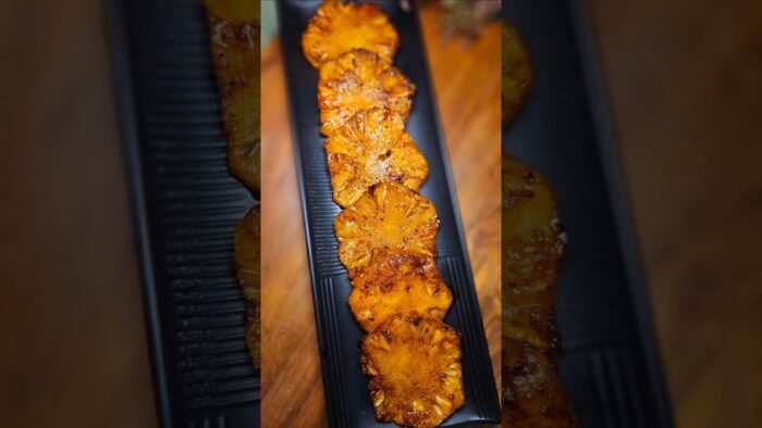 pineapple tawa fry / grilled pineapple recipe #shorts #pineapple #pineapplerecipes #fruit #food #yt