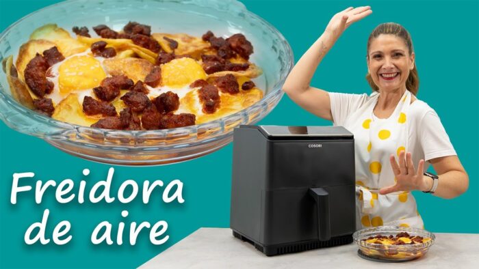¡Huevos rotos con chorizo en freidora de aire en minutos!