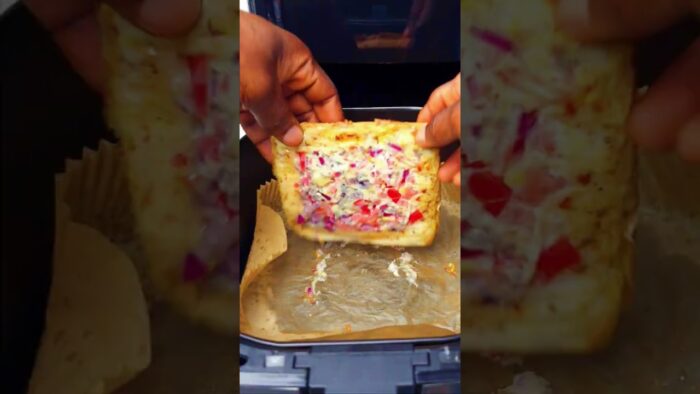 AIR FRYER DOUBLE SIDED CHEESE AND EGG TOAST #shorts #breakfast #egg #airfryer