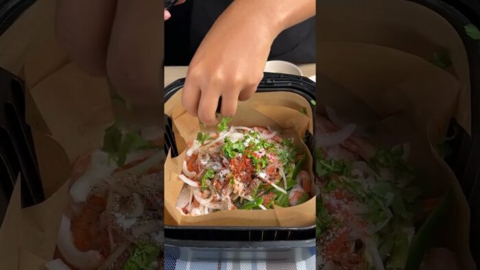 Ahora solo quiero comer camarones así. Hechos en la freidora de aire.