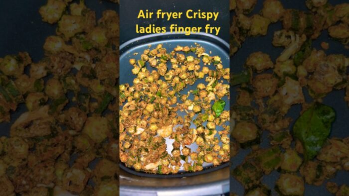 🌿 Air Fryer Crispy Ladies Finger Fry #ytshorts #shortsfeed #youtube #trending #foodie