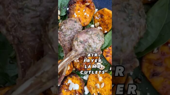 Air fried Juicy lamb cutlets in 10 minutes #kidapproved  #airfryer  #easymeals  #4ingredientsrecipe