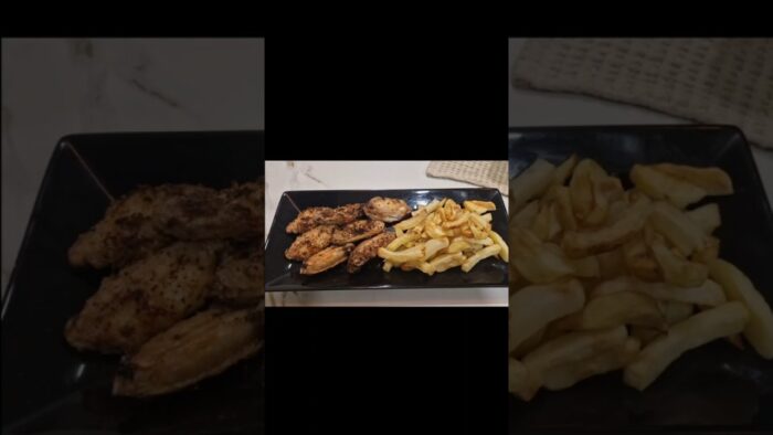 🍗✨ Alitas de pollo con patatas en freidora de aire ✨🍟