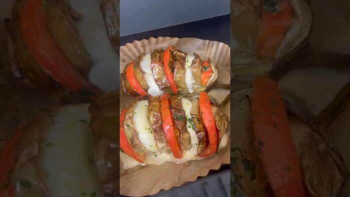 😍 BERENJENAS BLANCAS RELLENAS DE MOZZARELLA Y TOMATE EN FREIDORA DE AIRE 👩‍🍳, receta sana y fácil