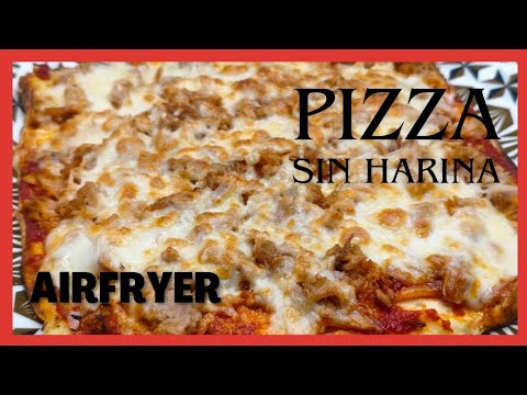 🍕CENA RÁPIDA EN FREIDORA DE AIRE.  Pizza sin harinas y baja en calorías 🤤