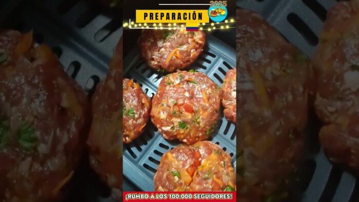 Croqueticas de Carne Molida con Verduras en la Freidora de Aire #shorts #viralvideos #recetas #fyp