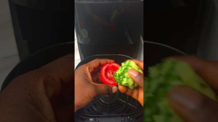 Deliciously CHEESY Air Fryer Tomato & Potato Snacks #shorts #airfryer #airfryerrecipes