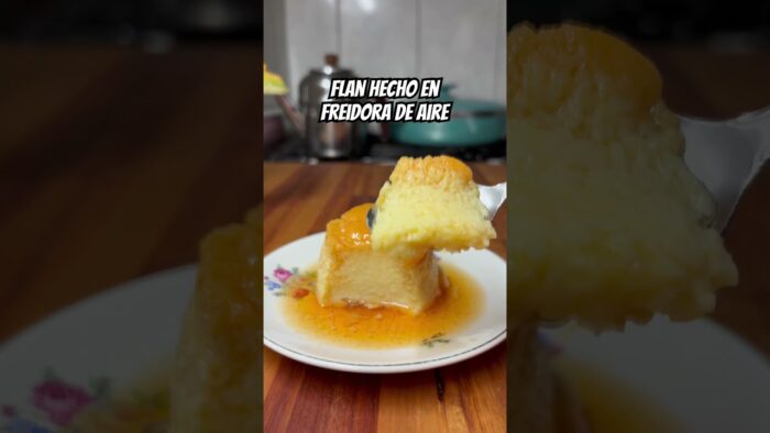 FLAN EN FREIDORA DE AIRE 🍮❤️ RESULTADO! #receta #comida #tips #cocina #airfryer #recetasfaciles