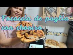 Focaccia de Puglia con chorizo en Thermomix