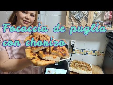 Focaccia de Puglia con chorizo en Thermomix