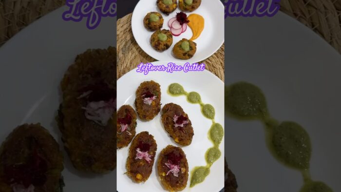 Leftover Rice Cutlet Recipe | Airfryer cutlet recipe | Mix veggies cutlet | Evening snack #shorts