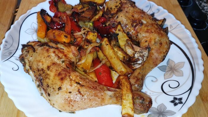 Muslo de pollo asados con verduras 😋 receta que tendras preparada en 20 minutos