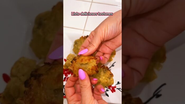 Tostones crujientes al ajillo en freidora de aire