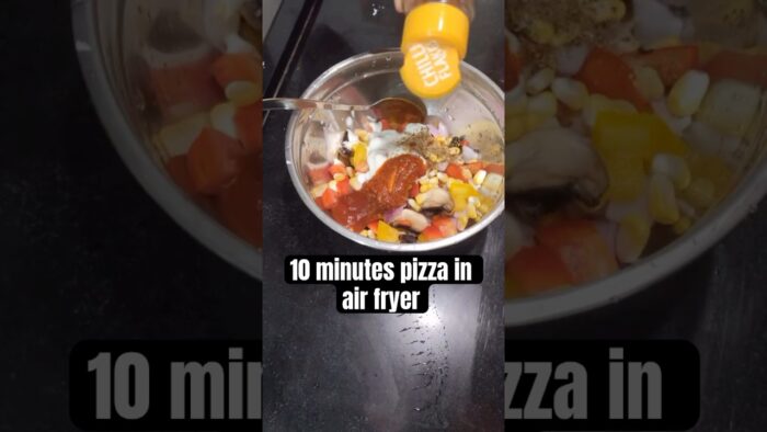 10 minutes dinnner recipe| Pizza in air fryer #ytshorts #shortsfeed #shortvideo #recipe #short