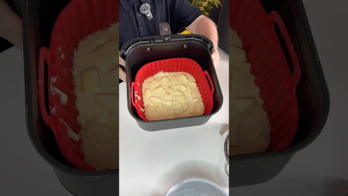 🍎 ✨ 30 Minuten – und fertig ist der AirFryer Apfelkuchen 🤯 #rezept #airfryer #apfelkuchen #backen