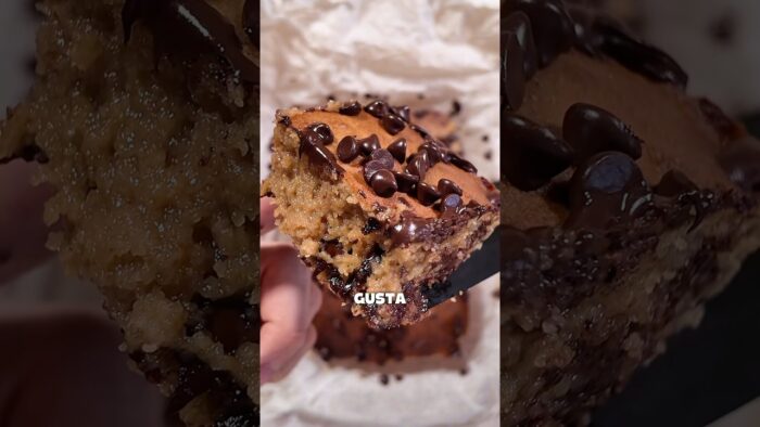 BLONDIE – POSTRE SALUDABLE SIN AZÚCAR 💚#postres #recetas #receta #Airfryer #nosugar #healthy #fit