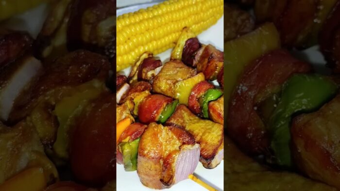 BROCHETAS DE CERDO MUY FÁCIL EN FREIDORA DE AIRE