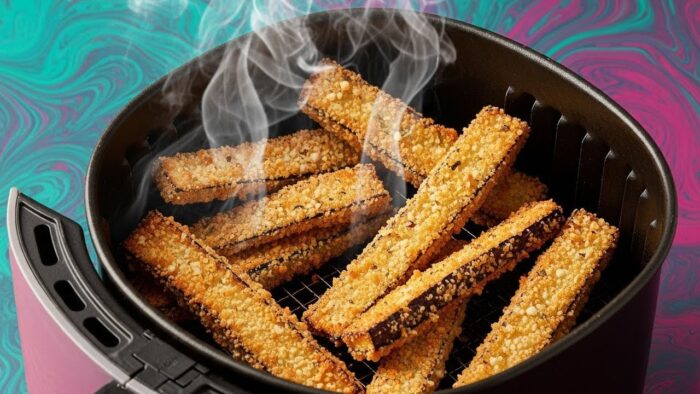 Berenjenas crujientes a la parmesana en freidora de aire, truco para preparar berenjenas, receta …