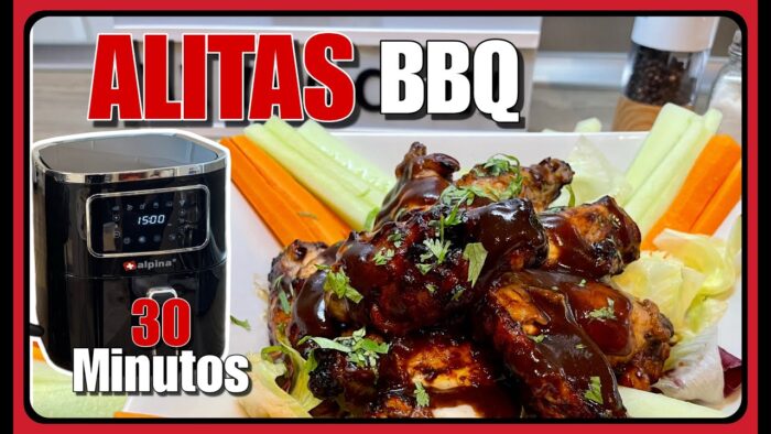 COMO HACER ALITAS BBQ EN FREIDORA DE AIRE ♨️ | Con una salsa secreta 🤫 Receta fácil y deliciosa.