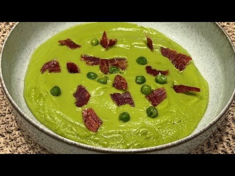 CREMA DE GUISANTES con crujiente de jamón en THERMOMIX TM7