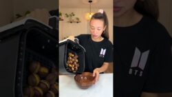 Chestnut in the air fryer 🌰 Castañas en la freidora de aire 🤎. #short #shorts #gabrielazzzy