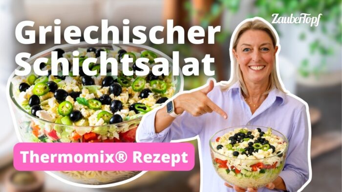 🥗✨ Der WOW-Salat für jede Party – griechischer Spaghetti Schichtsalat! | Thermomix® Rezept