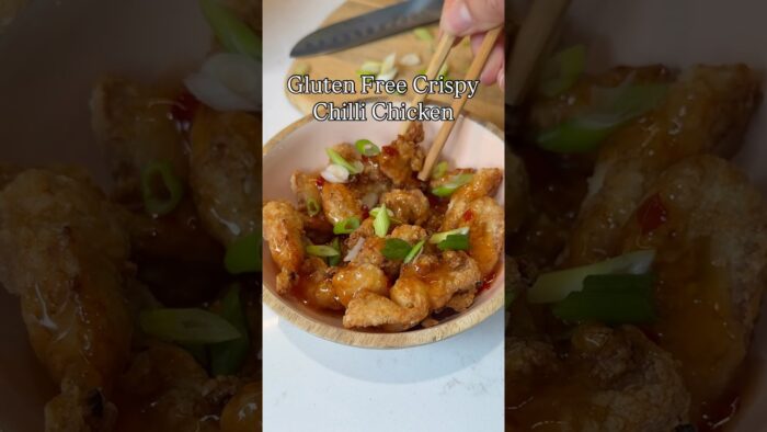 Gluten Free Crispy Chilli Chicken in the Air Fryer – my easy fakeaway recipe! #airfryer #glutenfree
