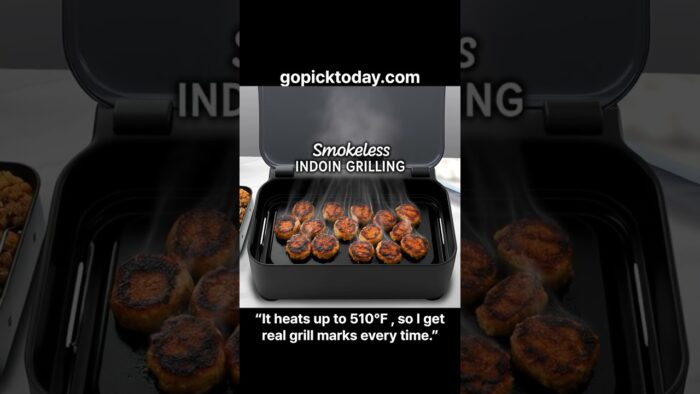 Gourmia Smokeless Indoor Grill & Air Fryer with Recipe Book