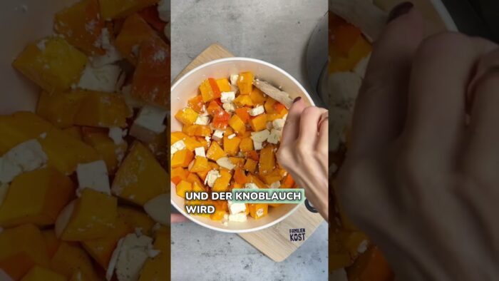 Kürbis mit Feta aus der Heißluftfritteuse – Familienkost Rezept #airfryer